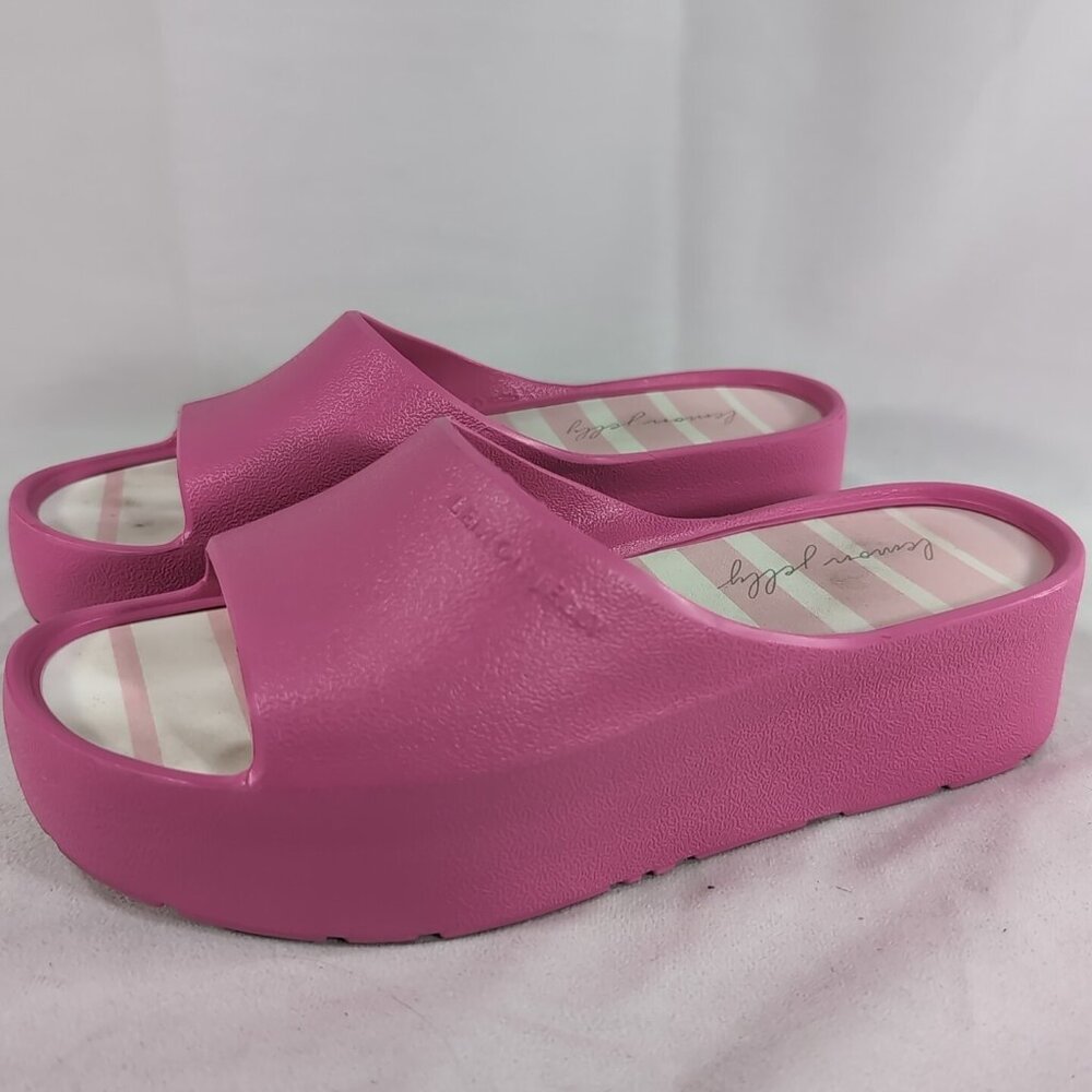 Lemon Jelly 40 Sunny Pink Fuschia Sandals Open Toe Platform Slip On US 10 Slide